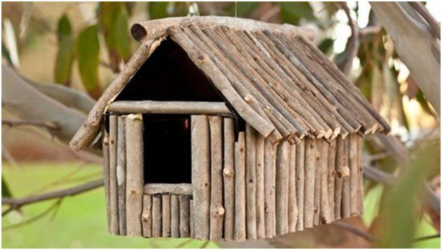 Bird House made of tiny sticks picked from the backyard