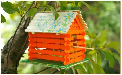 Bird house made using ice-cream sticks